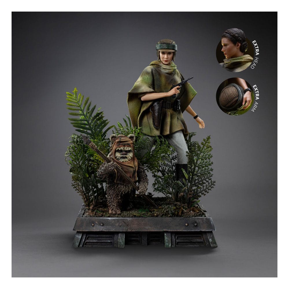 Star Wars Episode VI Art Scale Statue 1/10 Leia and Wicket 21 cm                